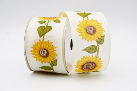 Fairy-tale Lavender And Sunflowers Ribbon_KF7562GC-2-2_ivory